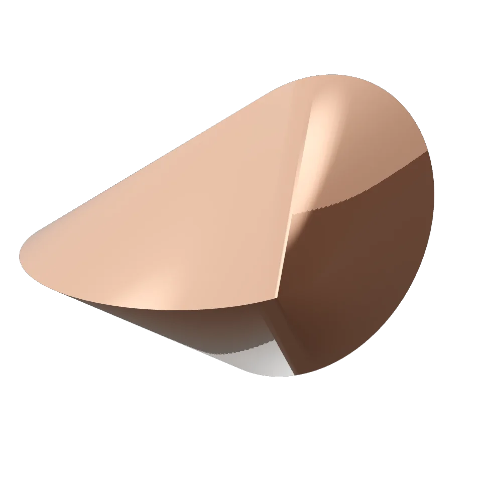 Oloid made by the Curiosa Engine, radius 50 mm